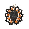 Halloween Gothic Glass Seed Beaded & Synthetic Turquoise Pendants PALLOY-MZ01428-01-1
