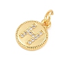 Brass Micro Pave Clear Cubic Zirconia Charms CU-CBA56CE-12G-H-2