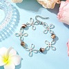 Alloy Natural Mixed Gemstone Link Bracelets for Women BJEW-JB11684-4