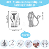 SUNNYCLUE 40Pcs 304 Stainless Steel Clip-on Earring Findings STAS-SC0005-84P-2