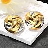 304 Stainless Steel Two Tone Stud Earrings EJEW-F355-04GP-01-4