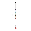 Chakra Synthetic & Natural Mixed Gemstone Pointed Dowsing Pendulums PALLOY-JF02608-01-5