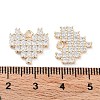 Brass Micro Pave Clear Cubic Zirconia Charms KK-F871-46G-3