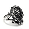 Coffin with Skull Men's Titanium Steel Finger Rings PW-WGF83F4-02-1