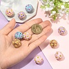 10Pcs 5 Colors Polymer Clay Rhinestone Beads with Resin RESI-YW0005-99-5