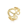 Brass Open Cuff Rings for Women RJEW-K289-01G-T-4