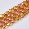 Electroplate Transparent Glass Beads Strands EGLA-T020-04C-1
