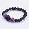 Natural Amethyst Beaded Necklaces & Stretch Bracelets Jewelry Sets SJEW-JS00918-05-5