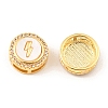 Brass Micro Pave Clear Cubic Zirconia Slide Charms KK-K342-09G-02-2