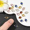 SHEGRACE Brass Pave Cubic Zirconia Square Connector Charms XGRQ2O980-440G-5