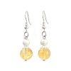 Brass Synthetic Citrine Dangle Earrings EJEW-JE06588-03-2