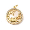 Brass Clear Cubic Zirconia with Shell Pendants KK-G450-02G-03-1