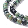 Natural Green Line Jaspe Beads Strands G-K317-A15-3