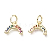 Brass Micro Pave Clear Cubic Zirconia Pendants KK-P188-O01-G-2