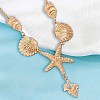 Summer Beach Alloy Crystal Rhinestone Shell Shape Starfish Pendant Necklaces for Women FS-WGE00B6-01-3