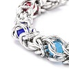 304 Stainless Steel Byzantine Chain Bracelet for Girl Women BJEW-Z011-17P-3