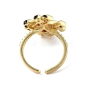 Cubic Zirconia Symbol # Open Cuff Ring RJEW-P046-01G-03-2