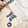 Handmade Lampwork Turkish Evil Eyes Pendant Decorations HJEW-GF0001-74-4