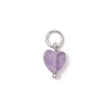 Natural Mixed Gemstone Heart Charms PALLOY-JF04905-02-3