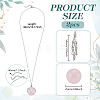 2Pcs Brass Macrame Pouch Natural Rose Quartz Round Inside Pendant Necklaces NJEW-PH01597-2
