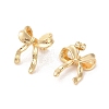 Bowknot Brass Stud Earrings EJEW-S231-02G-01-2