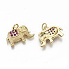 Brass Micro Pave OldRose Cubic Zirconia Charms X-ZIRC-S067-173-NF-2