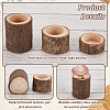 6Pcs 3 Styles Wood Candle Holders AJEW-GA0007-56-4