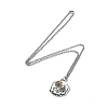 Skull Rhinestone Pendant Necklaces with Rolo Chains NJEW-F309-02-2