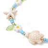Ocean Theme Synthetic Turquoise & Glass Seed Beaded Bracelets BJEW-MZ00305-01-3