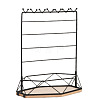 Rectangle Iron Jewelry Display Tower Stands with Wood Base PW-WG78836-02-1
