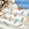 Glass Bead & Alloy Pendants PALLOY-GO00010-4