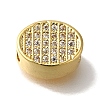 Oval Rack Plating Brass Micro Pave Clear Cubic Zirconia Beads KK-U019-13G-1