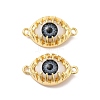 Evil Eye Resin Brass Connector Charms RESI-E026-01G-01-2