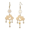 Brass & 304 Stainless Steel Dangle Earrings EJEW-TA00436-01-1