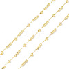 Brass Column & Round Beaded Link Chains CHC-P016-14G-01-1