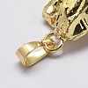 Natural Amethyst Nuggets Golden Plated Pendants G-P077-36-3