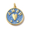 Brass Enamel Pendants KK-U027-17G-03-1