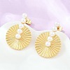 Brass with ABS Imitation Pearl Stud Earrings KK-CBAD104-02G-3