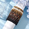 12Pcs 12 Styles Synthetic Lava Rock Stretch Bracelets Sets BJEW-JB10936-3