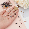 80Pcs 10 Styles Natural Mixed Gemstone Connector Charms PALLOY-HY00002-3