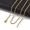 1.8mm Rack Plating Brass Box Chain Necklaces for Women Men MAK-L044-60G-2-1