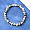 Natural Dalmatian Jasper Jasper Round Beaded Bracelets X-BJEW-G073-16-2