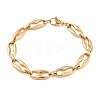 304 Stainless Steel Coffee Bean Chain Bracelets for Women Men BJEW-F488-45G-4