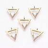 Brass Micro Pave Cubic Zirconia Charms X-ZIRC-Q014-044G-1