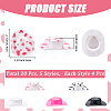20Pcs 5 Styles Plastic Mini Western Cowboy Cowgirl Hat DOLL-CP0001-05-2