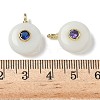 Natural & Synthetic Mixed Gemstone Flat Round Pendants G-H318-01G-4