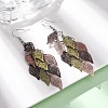 430 Stainless Steel Leaf Dangle Earrings EJEW-A137-10P-02-1
