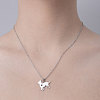 Non-Tarnish 201 Stainless Steel Cat with Heart Pendant Necklace NJEW-OY001-41-2