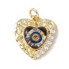 Brass Micro Pave Clear Cubic Zirconia Pendants KK-I692-02G-08-1
