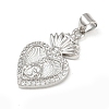 Brass Micro Pave Cubic Zirconia Pendants KK-P323-11U-P02-2